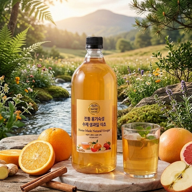 KSZ 자연의맛 순수 천연 자연발효 수제 레몬식초, 1개, 500ml