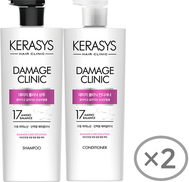 애경 케라시스 데미지단백질 샴푸+린스, 4개, 750ml