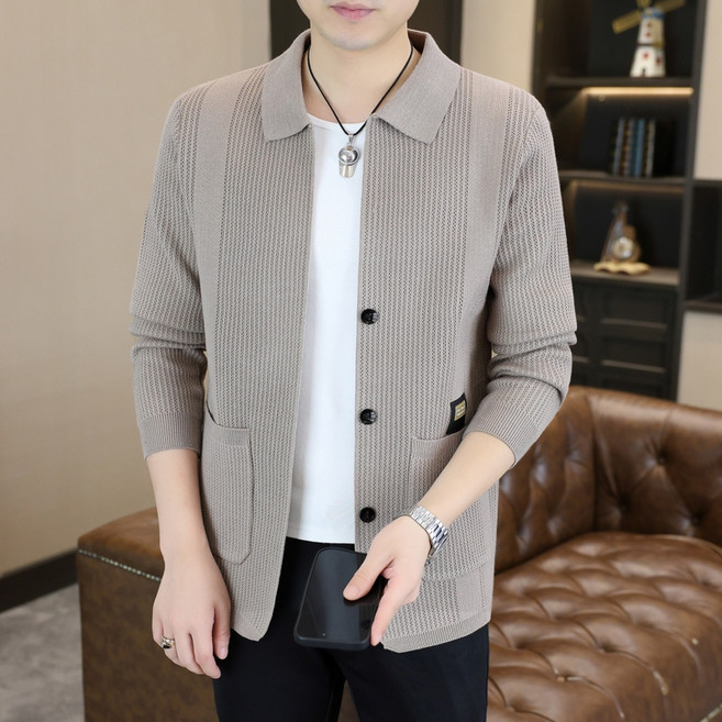 녕동 남성 니트 가디건 봄가을 카라넥 캐주얼 비즈니스 심플 무지 스웨터 코트