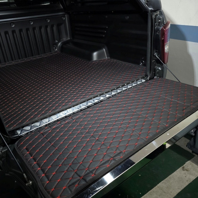 무쏘Q300 렉스턴스포츠 칸 롱테크 적재함 퀄팅매트 PU인조가죽, KG 모빌리티(쌍용) / 렉스턴 스포츠 칸 쿨맨, 퀄팅PU 적재함+도어매트