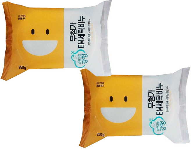 이엠하우스 무첨가 EM 순천연 세탁비누 2개, 250g