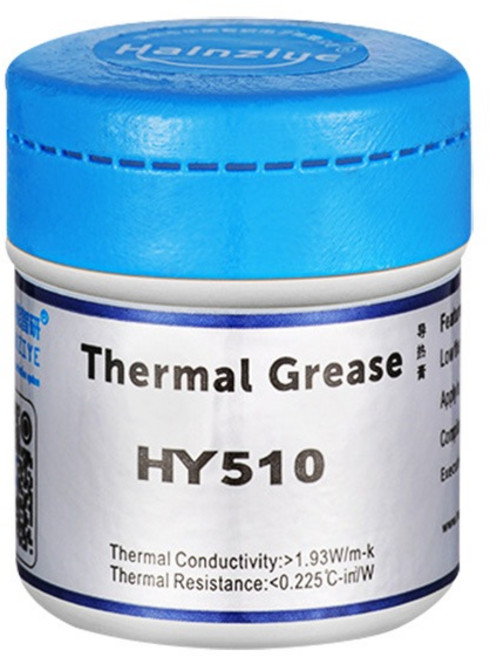 Halnziye CPU散熱膏 銀導熱矽脂, 1個, 罐裝, 灰色, HY510