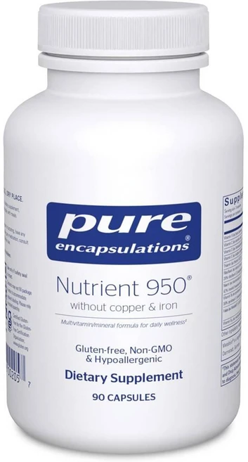 퓨어인캡슐레이션 뉴트리언트 950 (구리 철분 미함유) 멀티비타민 미네랄 캡슐 Pure Encapsulations Nutrient 950 Multivitamin, 1개, 90정 - 쿠팡