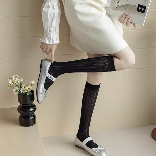 3켤레세트 로맨틱 시스루 레이스 삭스 장목 양말