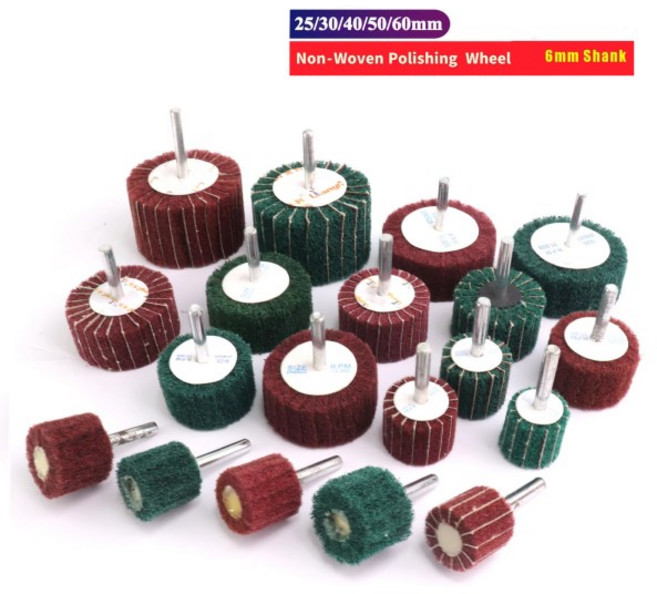 드릴용 부직포 플랩 휠 섬유 연마 브러시 수세미 패드 연삭 샌딩 헤드 6mm 그릿 120 180 240/320 1 개, 05 25mm, 01 240, 1개