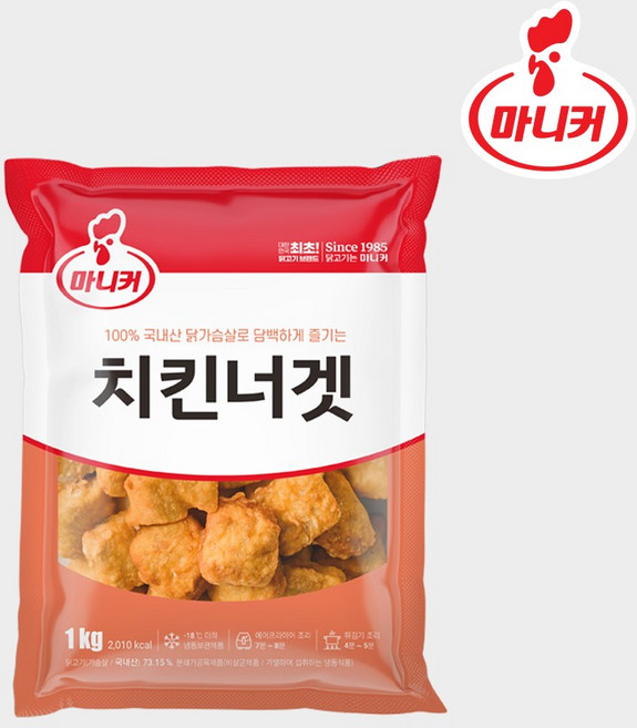 [26.10.12 소비기한 임박특가] 마니커 치킨너겟 [냉동 1kg], 1kg, 3개