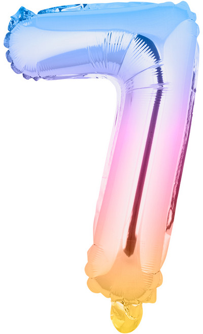 아트포유 그라데이션 은박 생일 파티 숫자 풍선 소형 40cm, 1개, 그라데이션 7