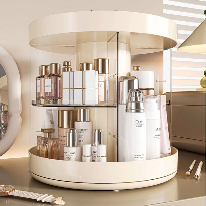 [FONDERA] 화장품 수납함 메이크업 정리함 고급 수납박스, 화이트