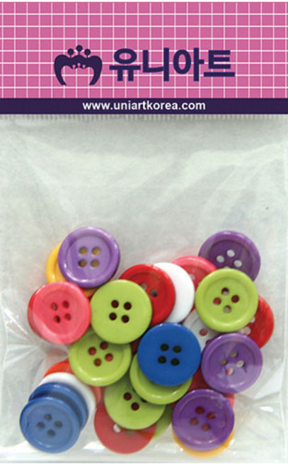 유니아트 2000 칼라 단추 혼합, 1개