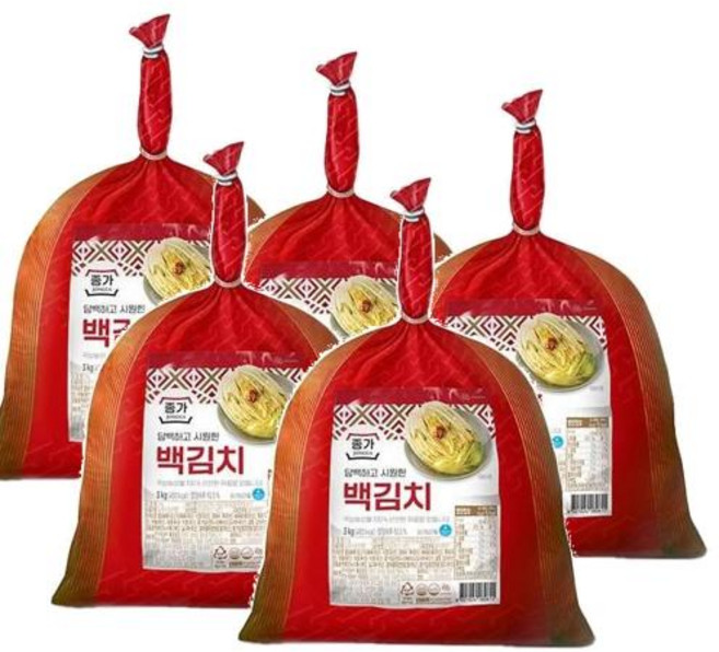 종가 담백하고 시원한 백김치, 5개, 3kg