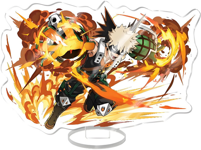 나의 히어로 아카데미아 아크릴 스탠드 키링 3종 세트 데쿠 토도로키 바쿠고 굿즈 피규어, 1개, 다이너마이트 히어로 바쿠고