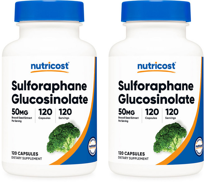 뉴트리코스트 설포라판 글루코시놀레이트 50mg 브로콜리 씨앗 추출물 120캡슐 2개, 120정