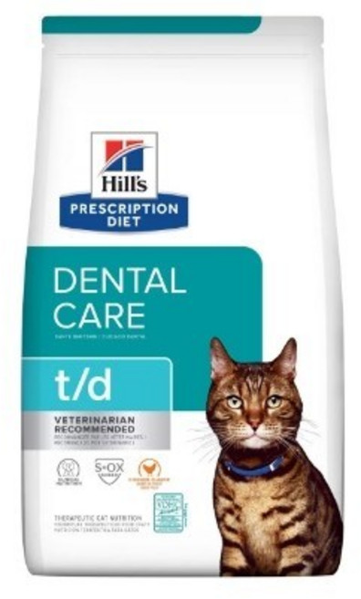 [동물병원직영] 힐스 고양이 t/d 캣 고양이치주염 고양이치은염, 구강/치석관리, 1.5kg, 1개