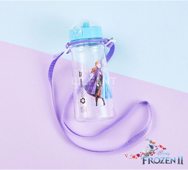 겨울왕국 트라이탄 스트랩 빨대 물통 450ml 텀블러 캐릭터 물병 미니 아이스 귀여운, 1개