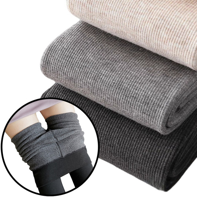 글로즈온 220g 하이웨스트 골지 기모 코튼 면레깅스 겨울스타킹