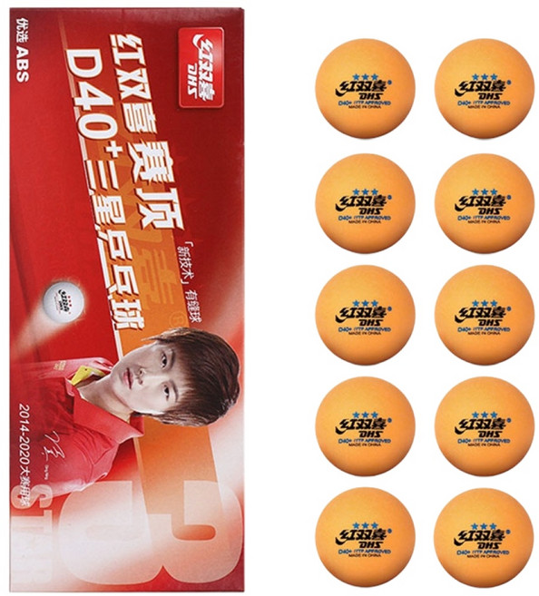 DHS D40+ ABS 3성 경기용 시합용 탁구공 공인구, 오렌지, 1개