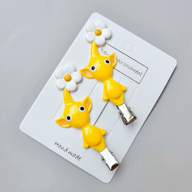 日單散貨 任天堂 皮克敏 Pikmin 發夾 邊夾 劉海夾, 1個, 小黃一對