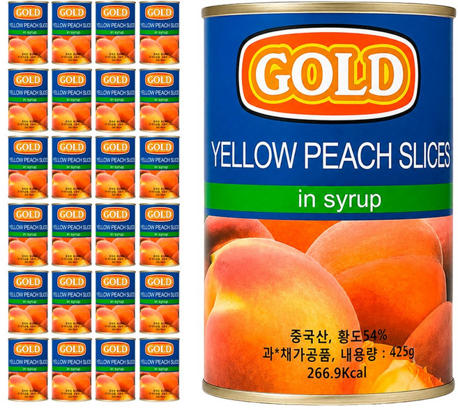 골드 황도 슬라이스, 425g, 24개