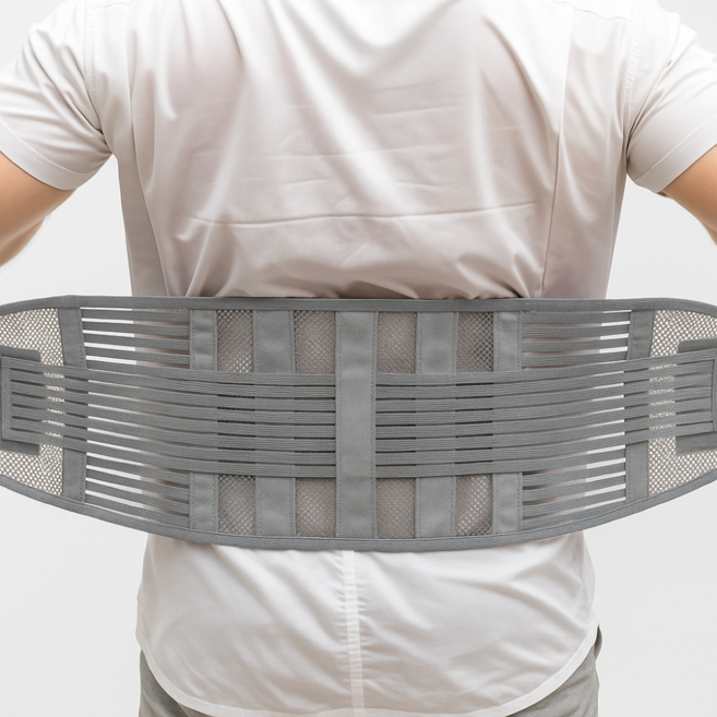 오리치 남여공용 사계절 메쉬 허리보호대, 그레이, 1개