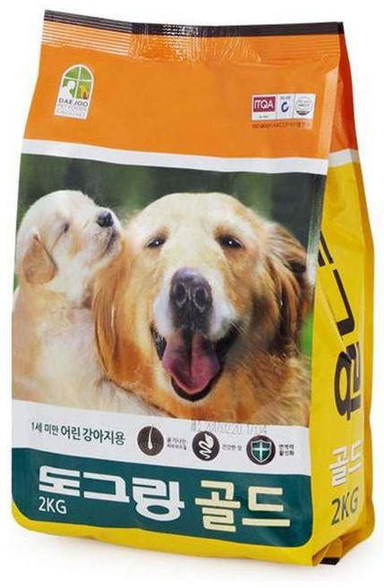 [무료배송]도그랑 골드 1세이하 2kg x 6포 12kg 어린 강아지 사료, 닭, 6개