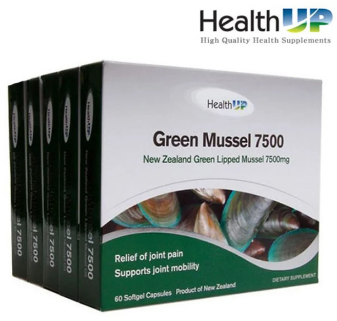 뉴질랜드 초록입홍합 오일 헬스업 그린머슬 7500 300캡슐, 5개, 60정 - 쿠팡