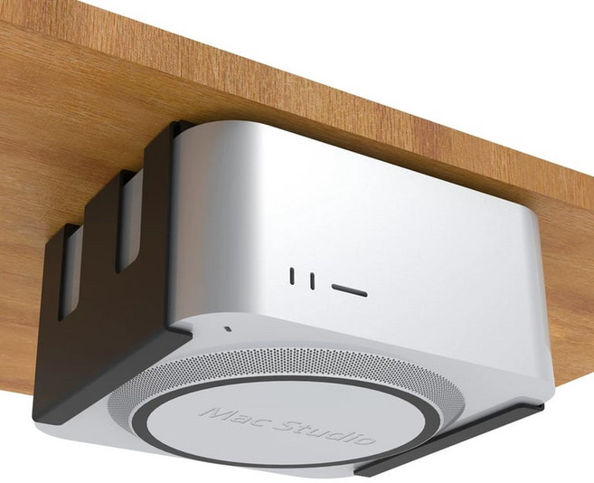 MAC 스튜디오 호환 책상하부 금속 수납 거치대, 블랙 MAC 스튜디오 거치대