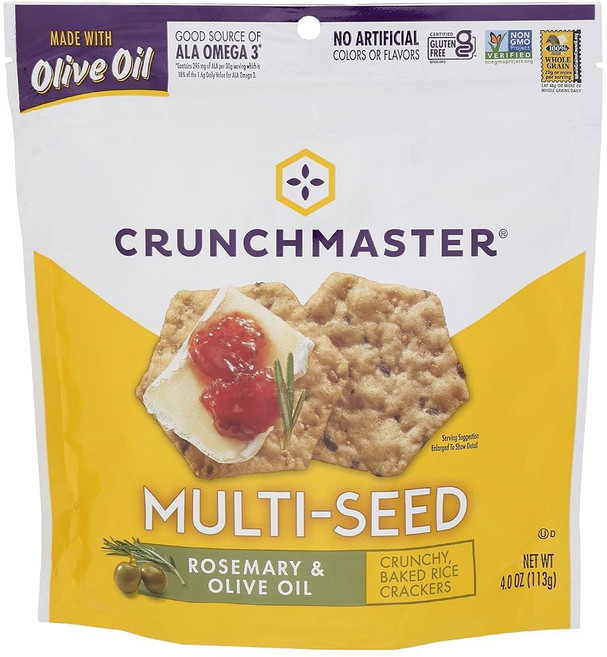 크런치마스터 크래커스 멀티 시드 로즈마리 올리브 오일 글루텐 프리 4온스, 113g, 1개