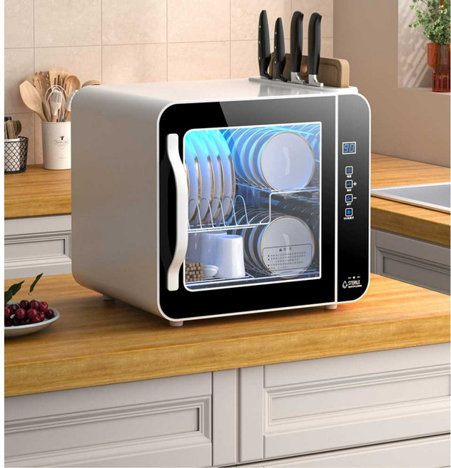 무설치식기세척기 가정용 스마트 소형 식기 세척기, 35L 화이트 UV+음이온+중온+도어제어