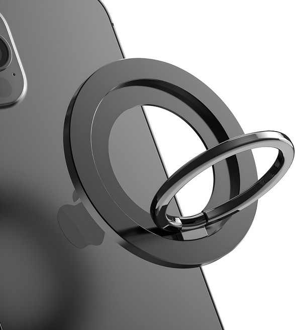 SKY 웰 스마트폰 맥세이프 호환 마그네틱 스마트링 그립 스마트톡 거치대, 블랙, 1개