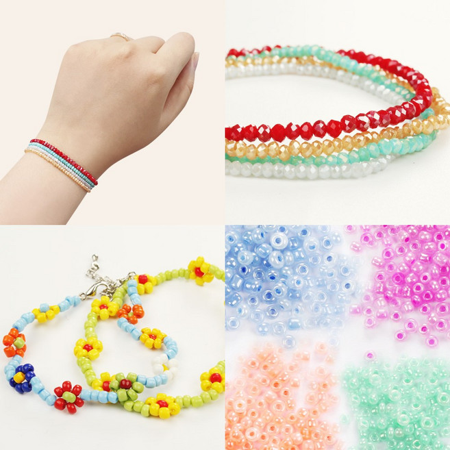 시드비즈 극소비즈 씨드비즈 비드 비즈 작은구슬, 우레탄줄-(소)-0.6mm(검정1개), 1개