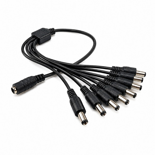 티놀지 DC전원 8분배 케이블 5.5x2.1mm CCTV LED 아답터 분배잭 연장케이블, 1개, T-DC-M8F-1