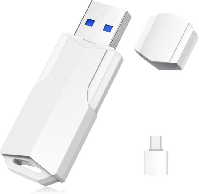 10개 묶음 8GB USB 드라이브 Wooolken 2.0 썸 5개 C 데이터 저장용 어댑터 및 스트랩 포함 플래시, 256GB-3.0, white