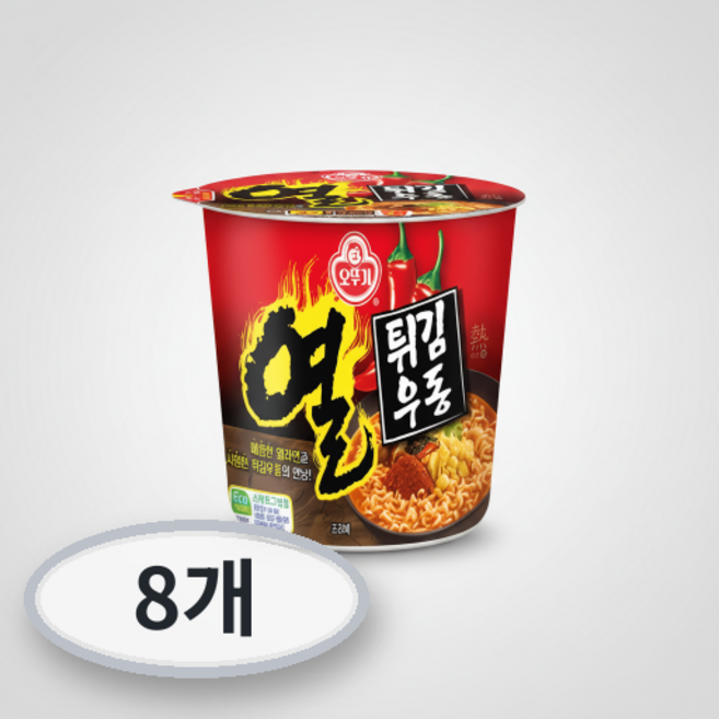 [신제품] 오뚜기 열 튀김우동, 8개