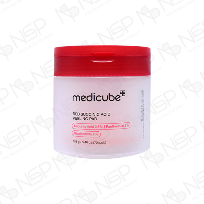 [BEST] 메디큐브 레드 석시닉애씨드 필링패드 70매 여드름성 피부 트러블 관리 노폐물 감소 흔적개선 미백 저자극 데일리 필링, 70매입, 1개