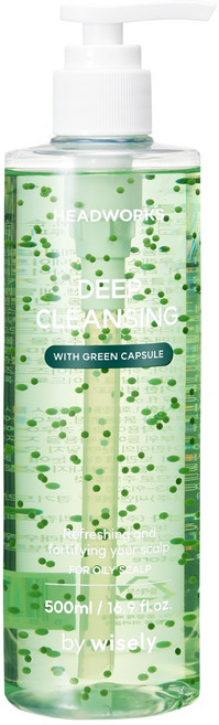 와이즐리 그린캡슐 지성 유분 케어 클렌징 보습 샴푸, 1개, 500ml