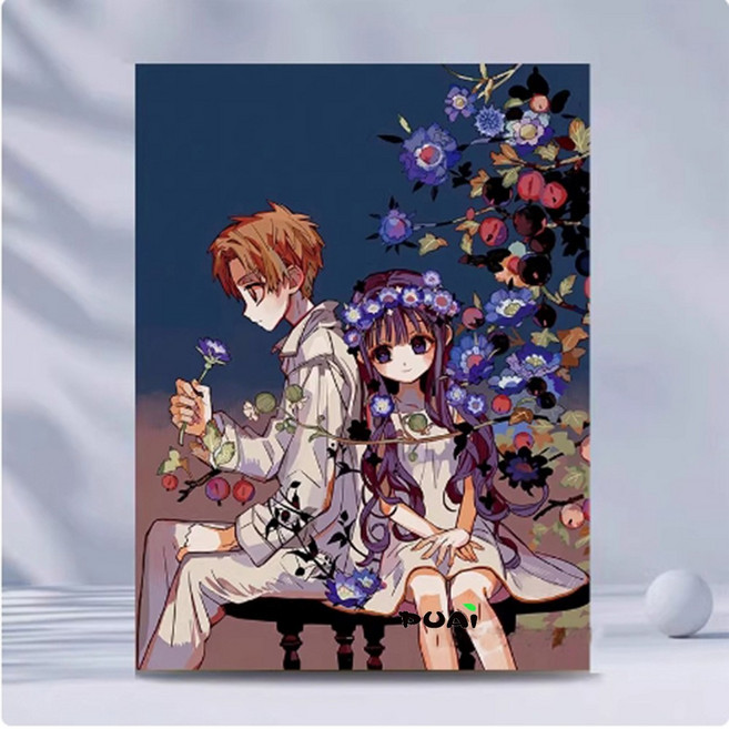 푸아이 유화그리기 애니 지박소년 하나코군 모음 6종 캔버스액자 캐릭터 명화그리기세트, 30x40cm, NO.5, 1개