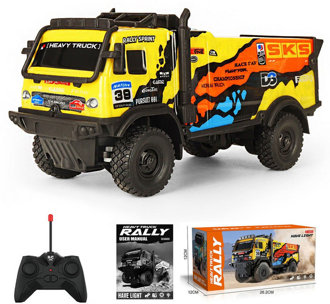 JLUCKY 遙控卡車 越野兒童玩具貨車, ZK01黃色  1  35, 1個