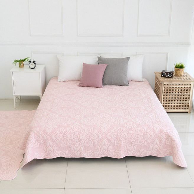 면 모달 퀼팅 거실카페트 침대패드 논슬립 160x210 200x230, 엘리아 핑크