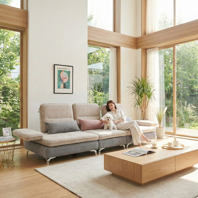 서광퍼니처 루체 조야 패브릭 4인 소파 sk, 4인소파_연그레이_그레이