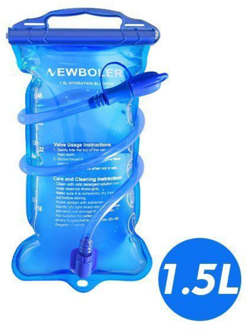 戶外飲水袋便攜式摺疊水囊登山越野跑水袋 副廠產品, 1個, 藍色, 1.5L