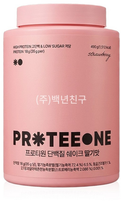 프로티원 단백질 쉐이크 딸기맛, 1개, 490g