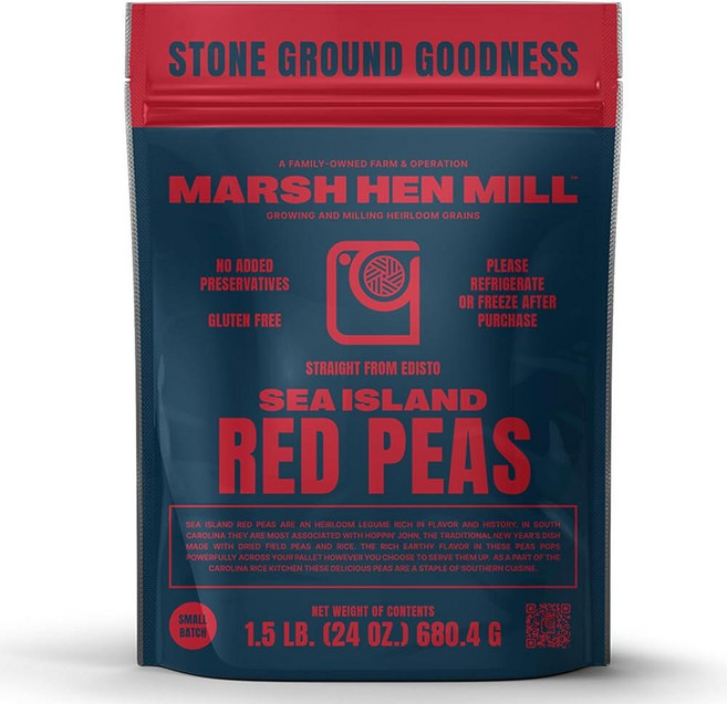 MARSH HEN MILL Sea Island Red Peas 프리미엄 품질 순수 가보 레드 카우피스 남부 요리용 고섬유질 영양소가 풍부한 콩과 식물 홉핀 존 등에 이상적 |, 680.4g, 1개
