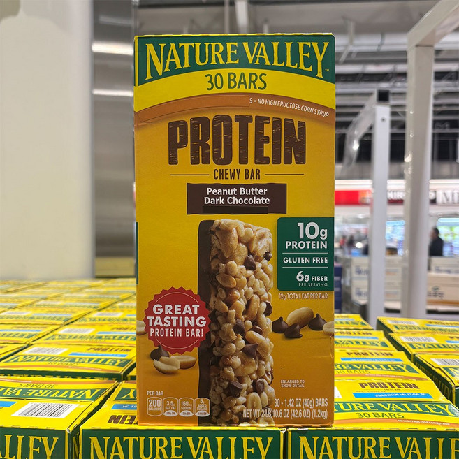 코스트코 네이처 밸리 프로틴 피넛버터 프로틴 바 1.2kg(40g x 30개입) 에너지바 헬스 간식 단백질보충, 1, 40g