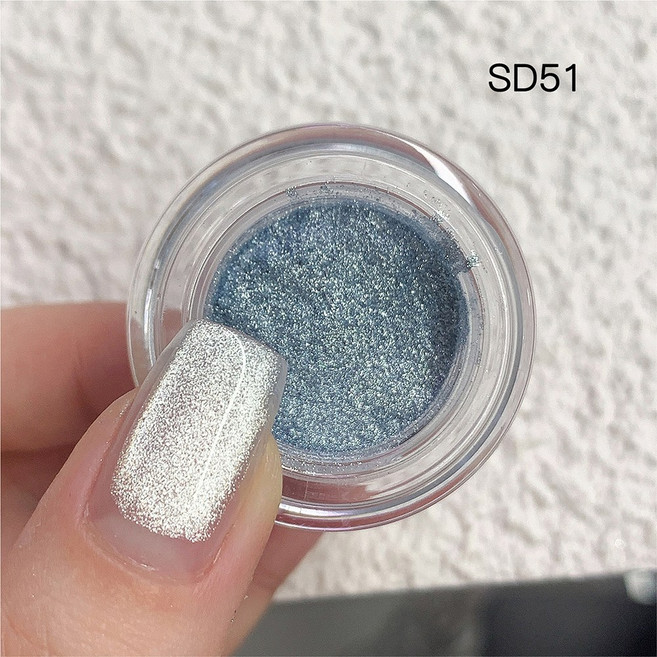2way 오로라 자석 미러파우더 네일파우더 0.5g, 1개, SD-51 실버