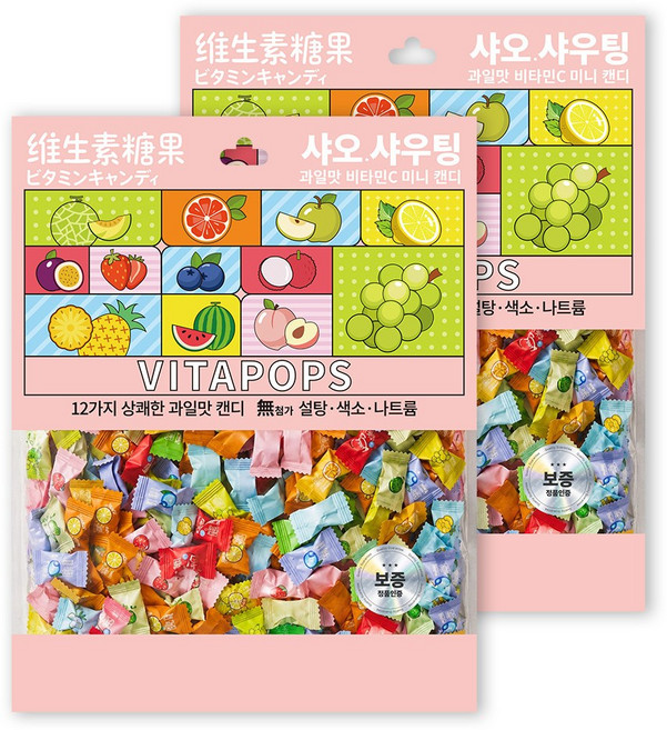 6위 - 올바른푸드 비타팝스 무설탕캔디 베트남사탕 샤오샤우팅 비타민C 캔디, 1kg, 2개