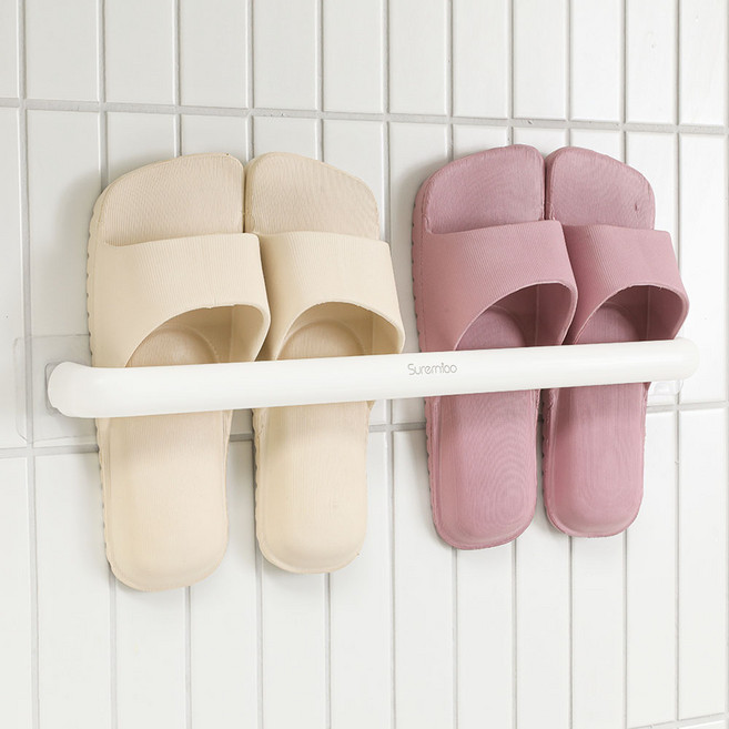 플랜티스홈 파스텔 슬리퍼 거치대 욕실 공중부양 부착식 욕실화걸이 슬리퍼걸이, 화이트, 1개