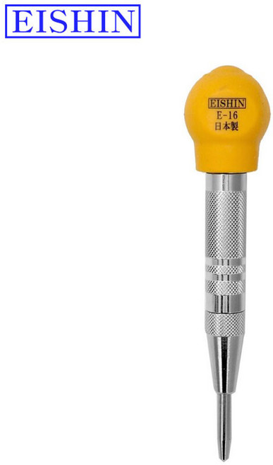 자동센타펀치 중심펀치 오토펀치 펀칭기 일본생산품 2022년 신형 초경팁 탄소강 목공용 철판용 자동센터펀치, 일반 중형 E-16, 1개