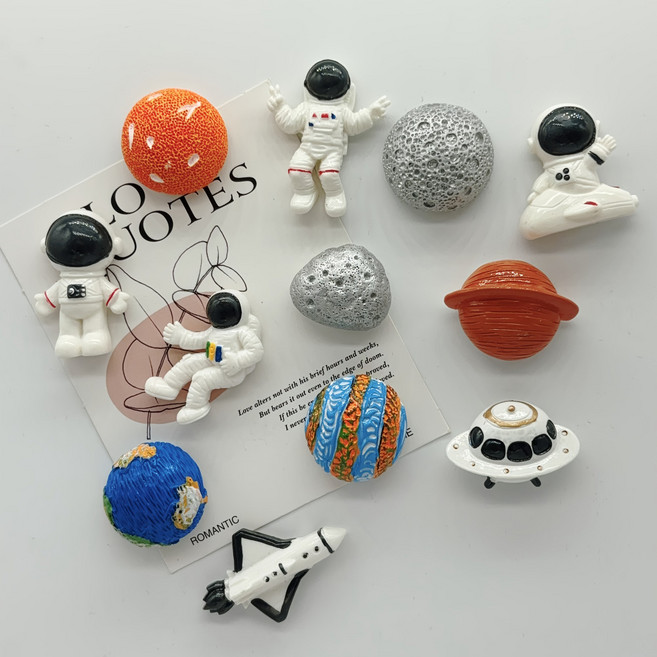 데이모먼트 우주 비행사 행성 마그넷 냉장고 자석 12종 세트, 12개