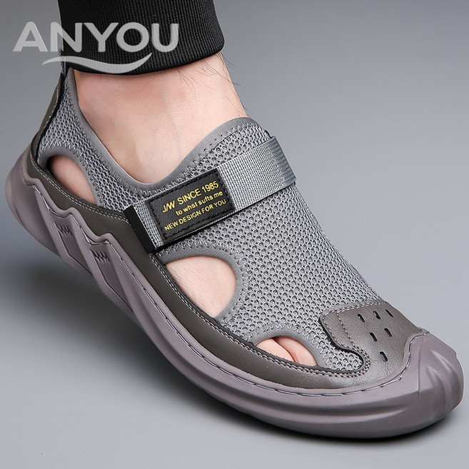 여름 남성용 통기성 푹신한 쿠션 캐주얼 샌들슬리퍼 트렌디 멀티패션 자외선 차단