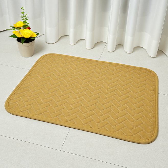 온더맷 컬러풀 면 발매트 1+1 세트, 딥옐로우